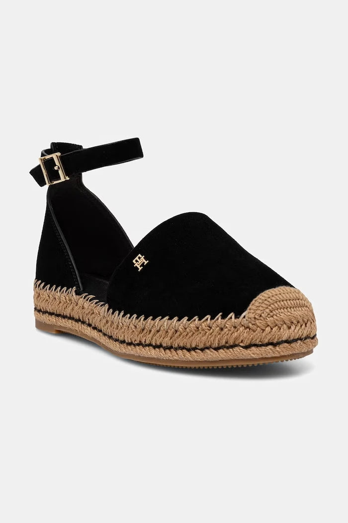 Tommy Hilfiger platform espadril kadın süet ayakkabı TH PLATFORM ESPAD SUEDE STRAP