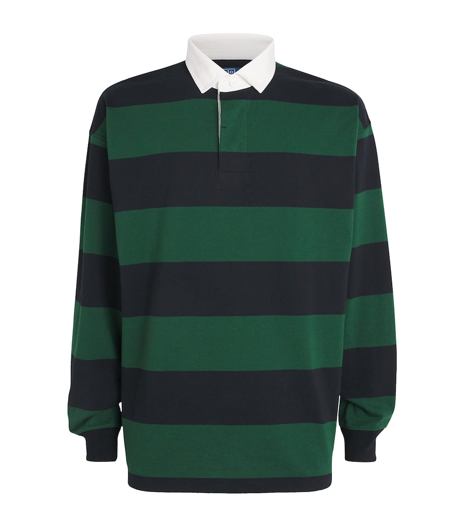 Polo Ralph Lauren Green Cotton Stripe Big Fit Rugby Shirt