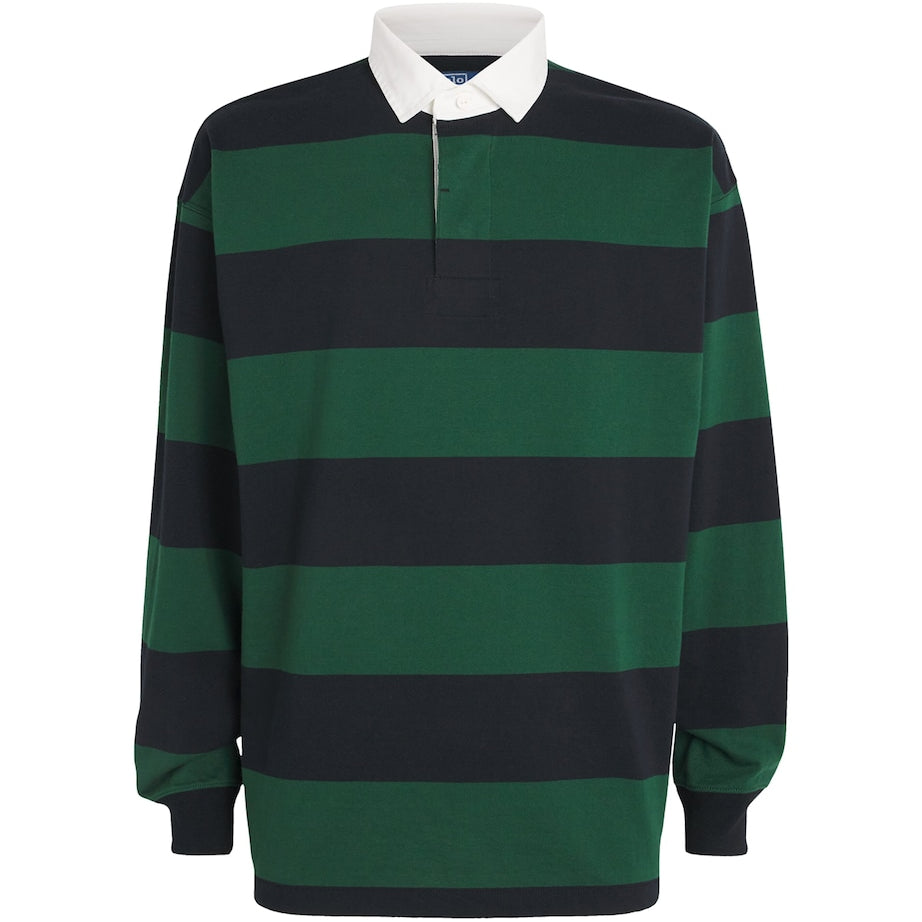 Cotton Stripe Big Fit Rugby Shirt GREEN