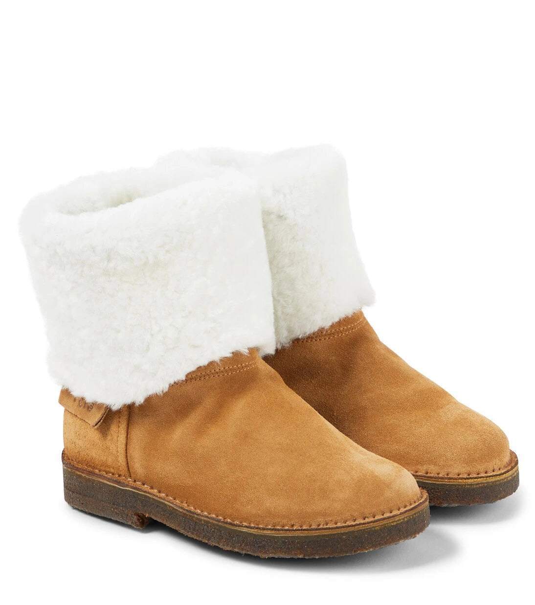 PèPè - Shearling-trimmed suede ankle boots