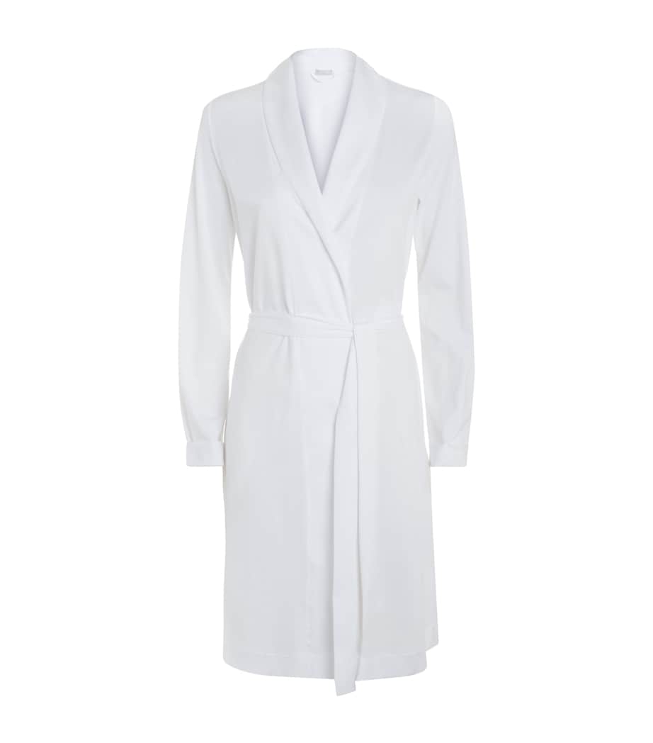 White Short Cotton Robe
