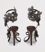 René Caovilla Brown Satin Floral Cleo Sandals 105