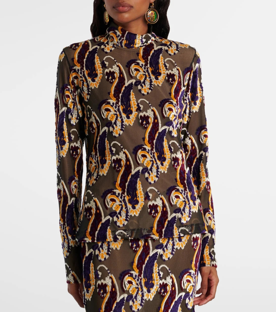 Etro - Paisley semi-sheer top