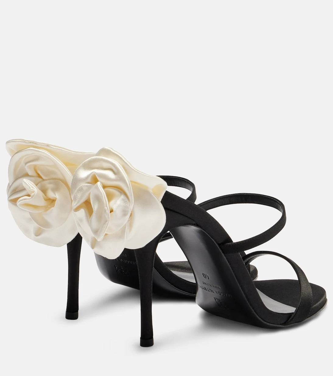 Magda Butrym - Floral-appliqué satin sandals