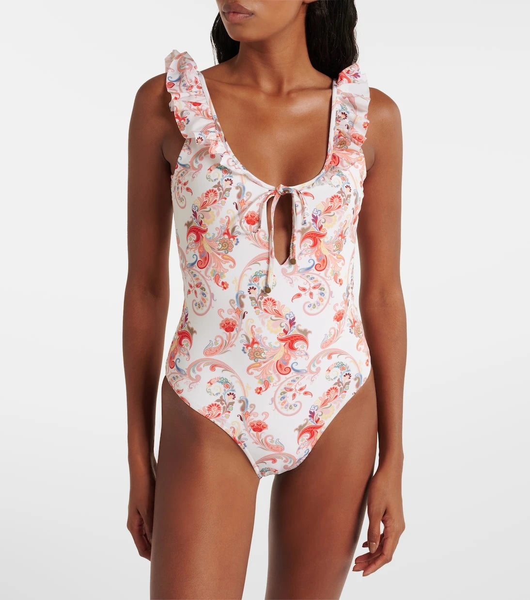 Etro - Ruffled paisley swimsuit