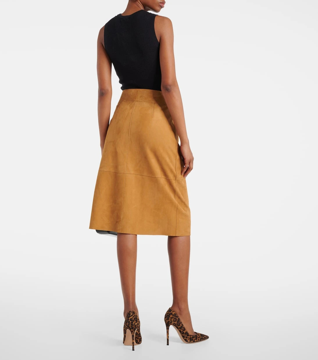 Yves Salomon - High-rise leather midi skirt