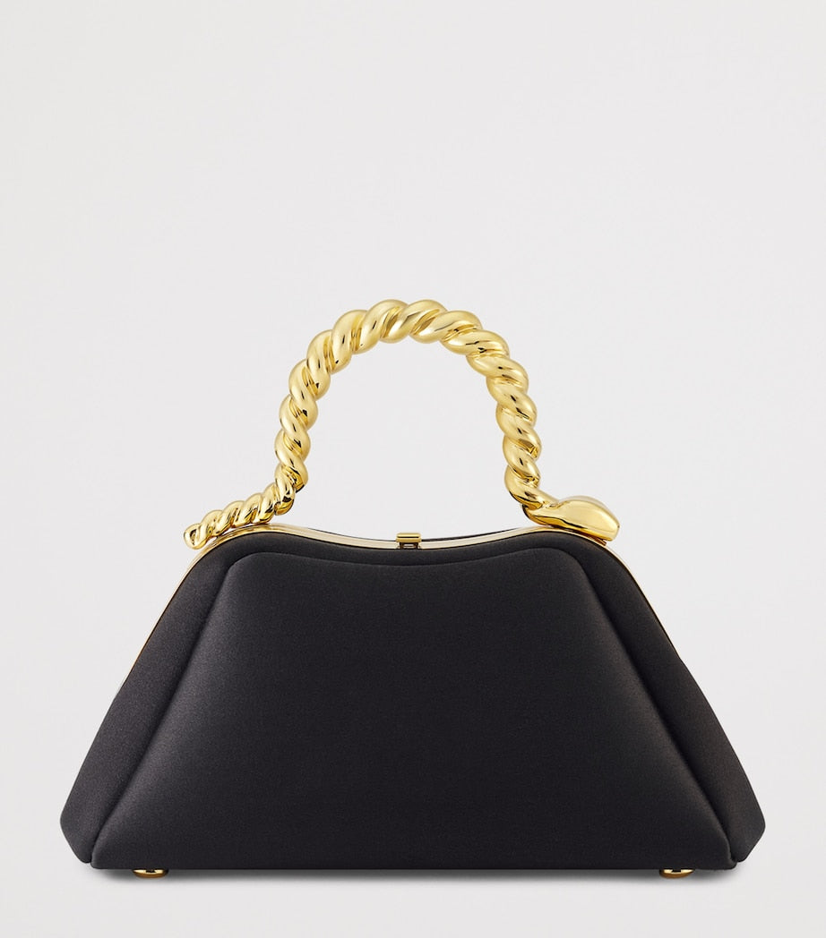Black x Geraldine Guyot Mini Satin Serpentine Top-Handle Bag