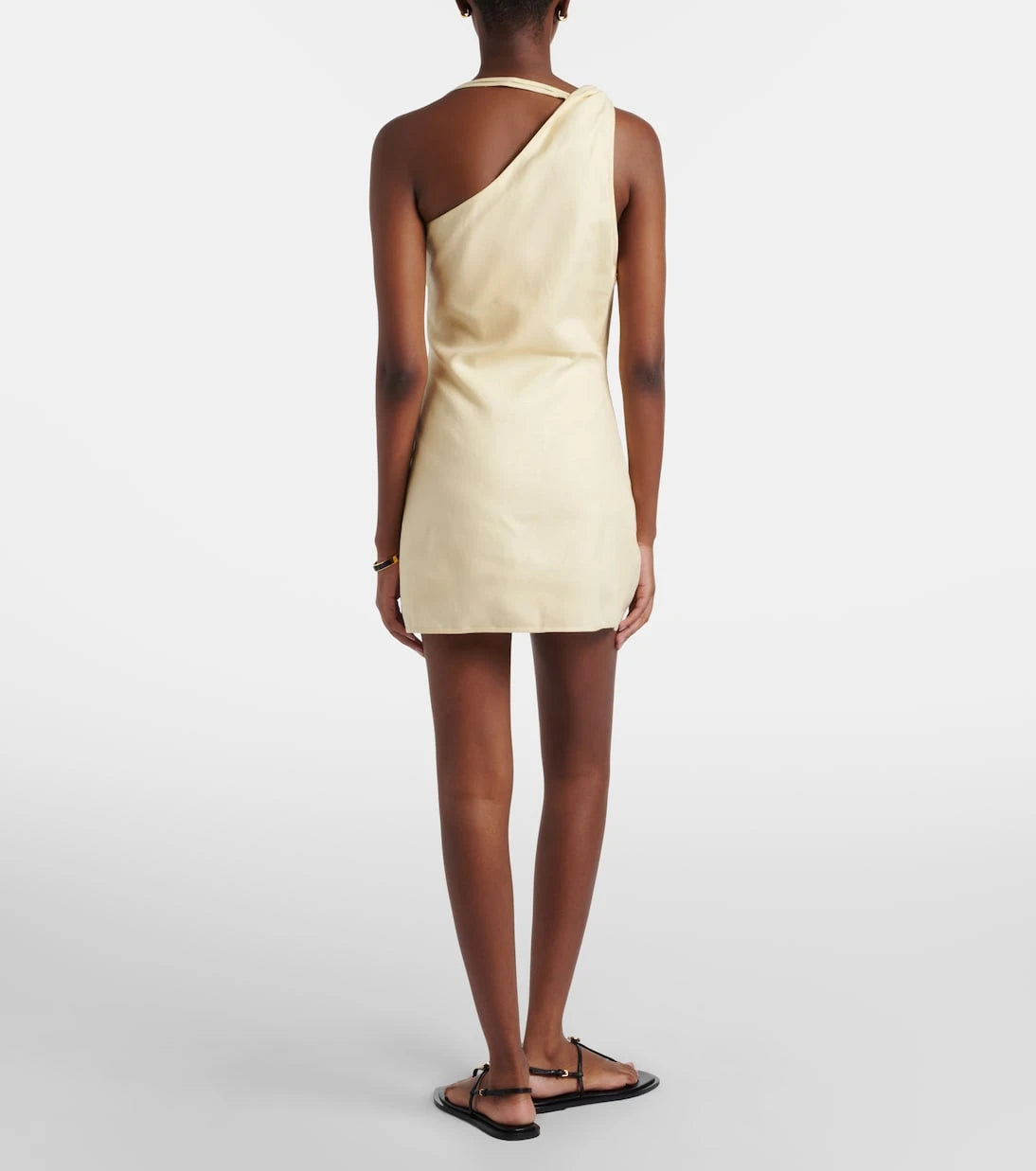 SIR - Gathered halterneck linen minidress