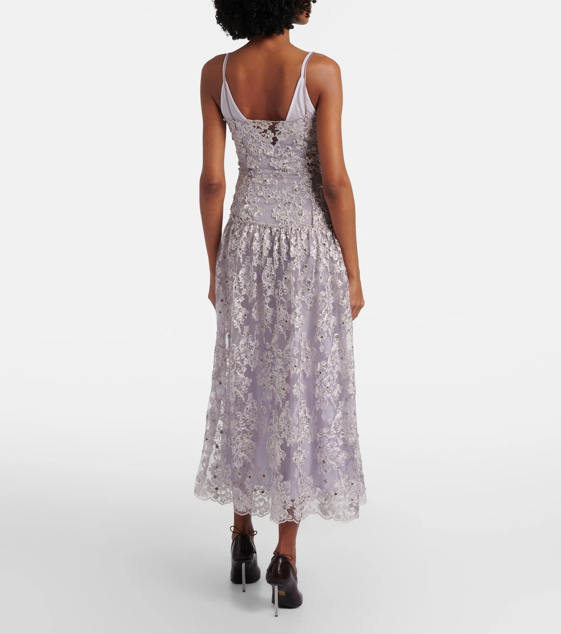 Jacques Wei - Embellished lace cocktail dress