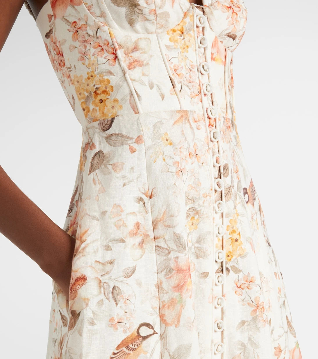 Zimmermann - Luna printed linen midi dress