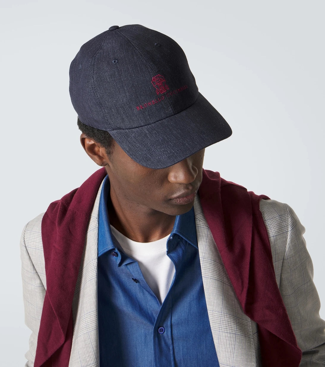 Brunello Cucinelli - Embroidered denim baseball cap