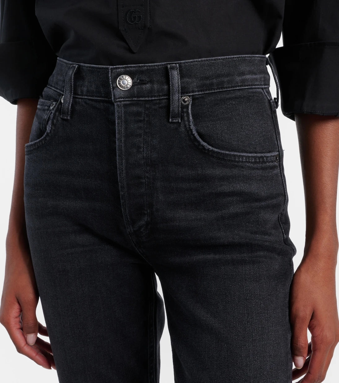 Agolde - Riley high-rise cropped slim jeans