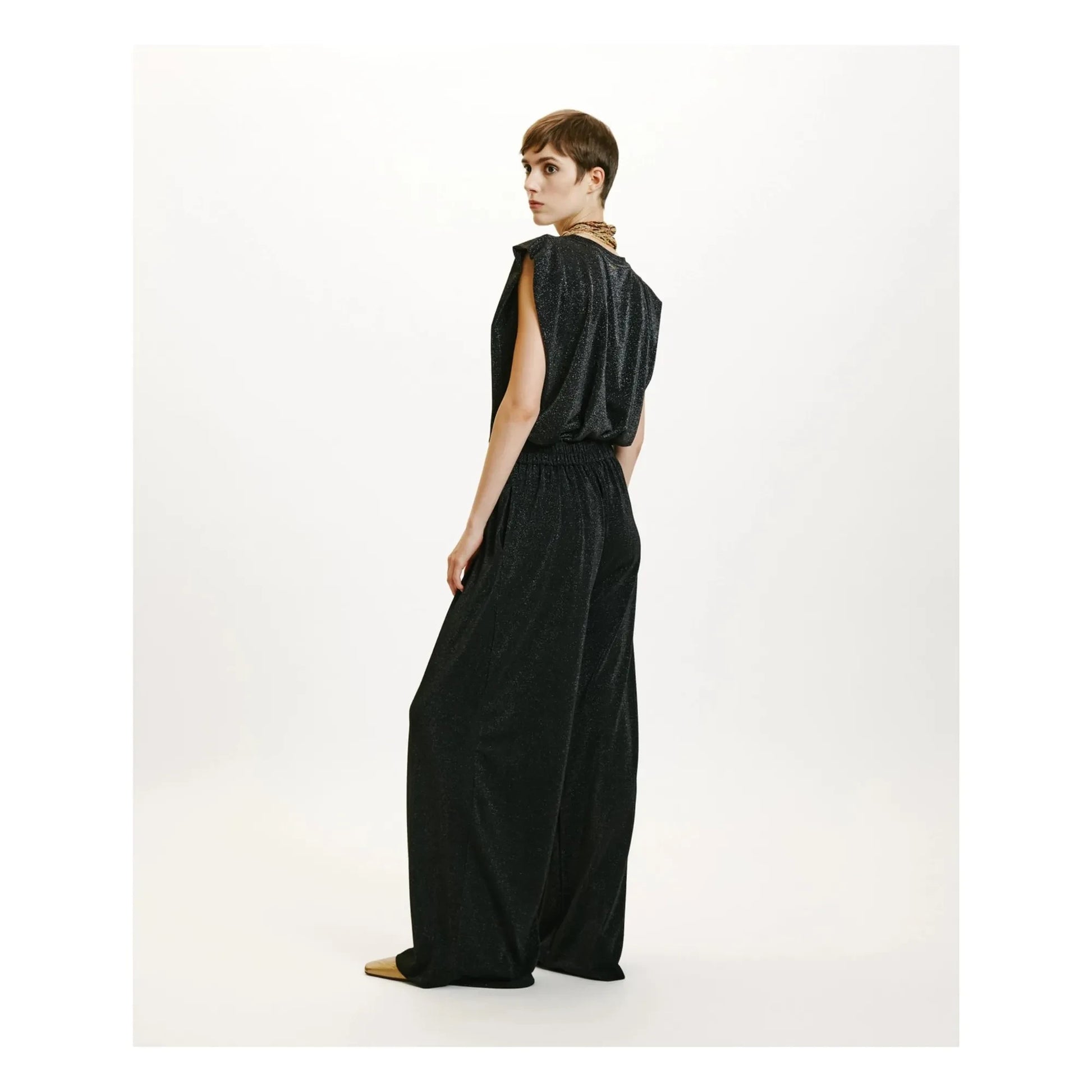 Momoni - Aspen Metallic Pants | Silver grey