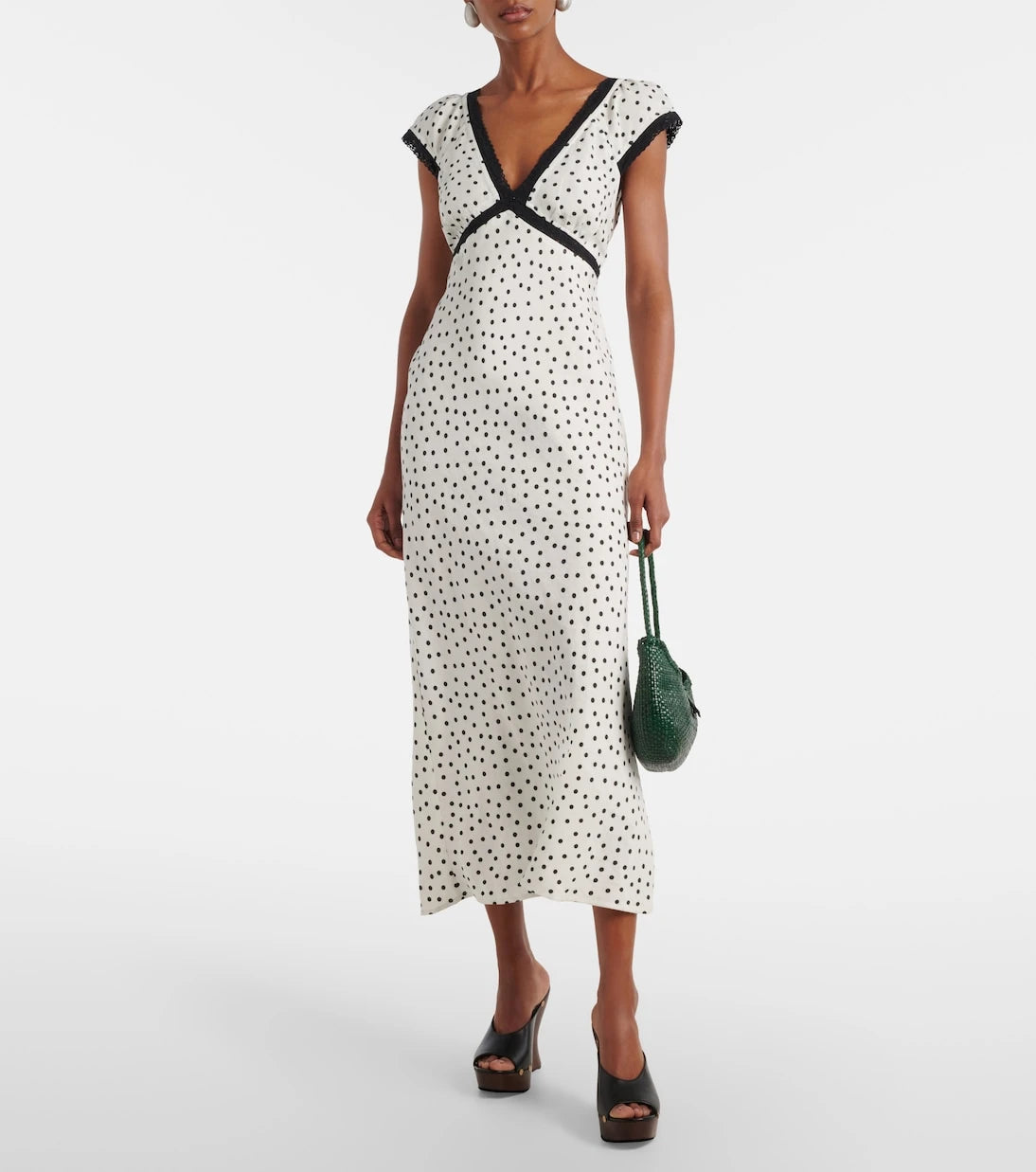 Rixo - Iggy polka-dot linen-blend maxi dress