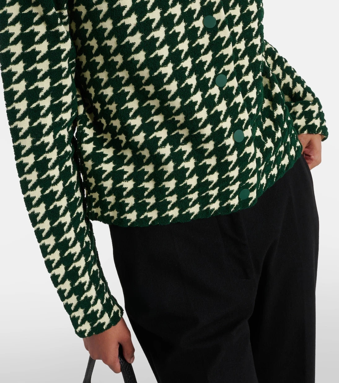 Burberry - Houndstooth cotton-blend cardigan