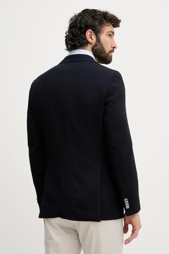 BOSS tek düğmeli erkek yün blazer Hutson