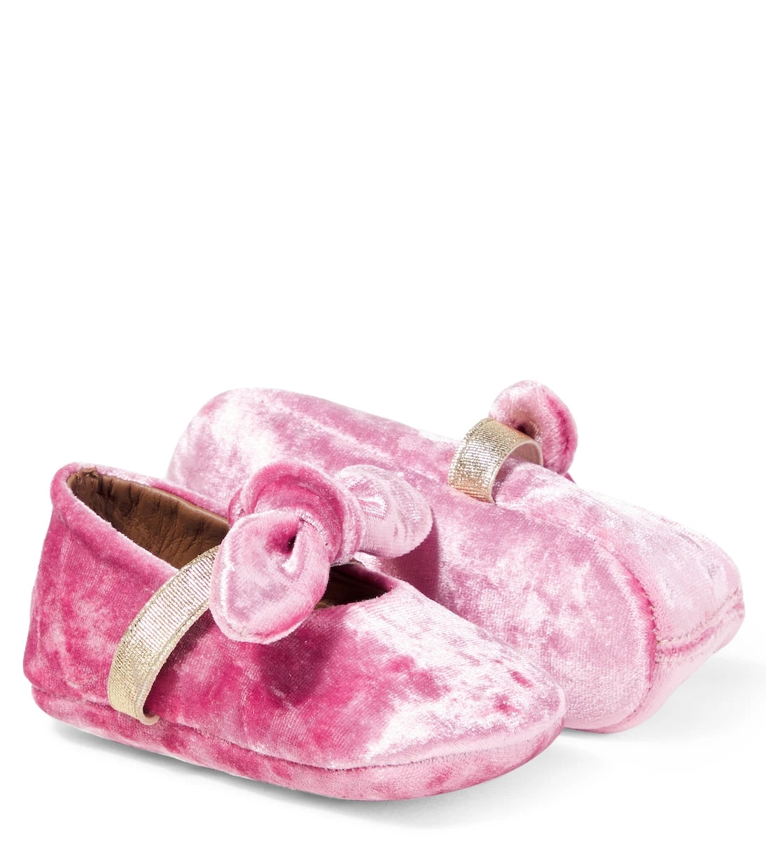 PèPè - Baby bow-detail velvet ballet flats