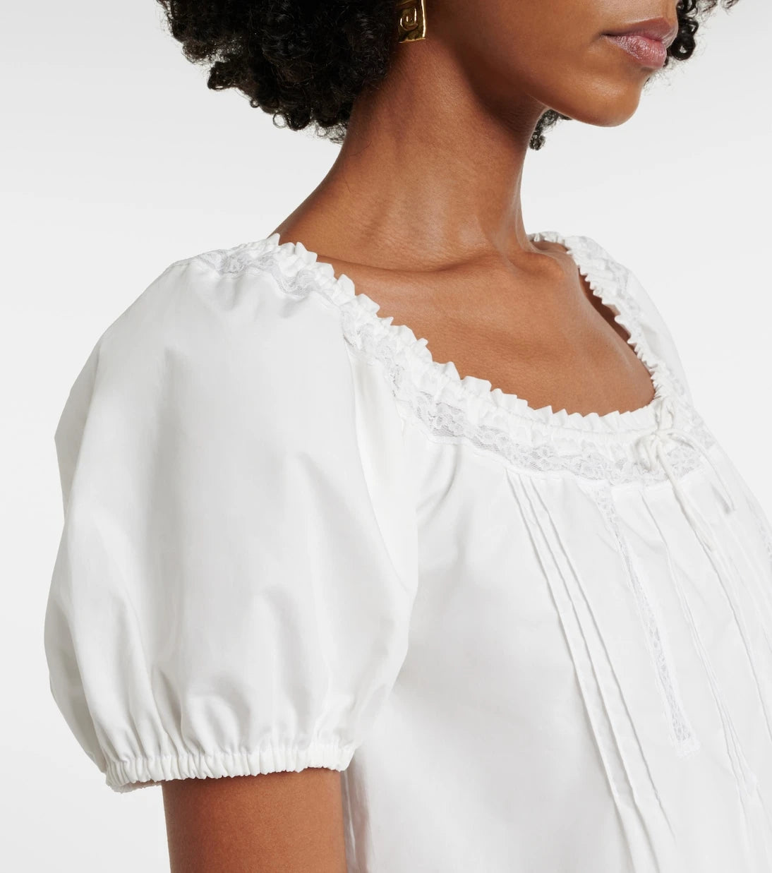 Faithfull - Galle lace-trimmed cotton top