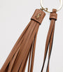 Beige Tassel Leather Keyring Charm