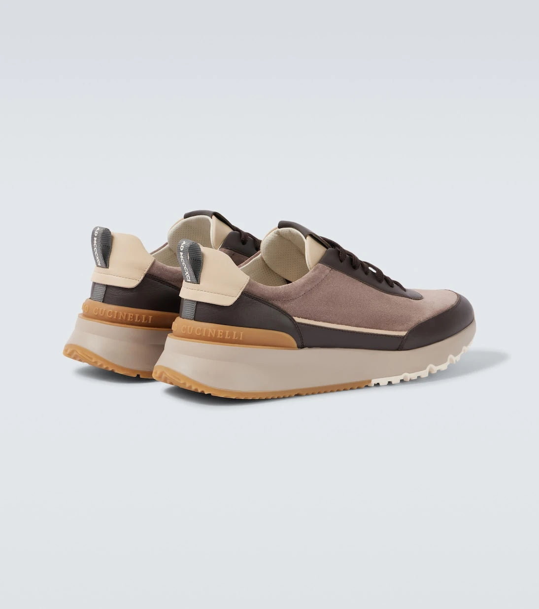 Brunello Cucinelli - Leather-trimmed suede sneakers