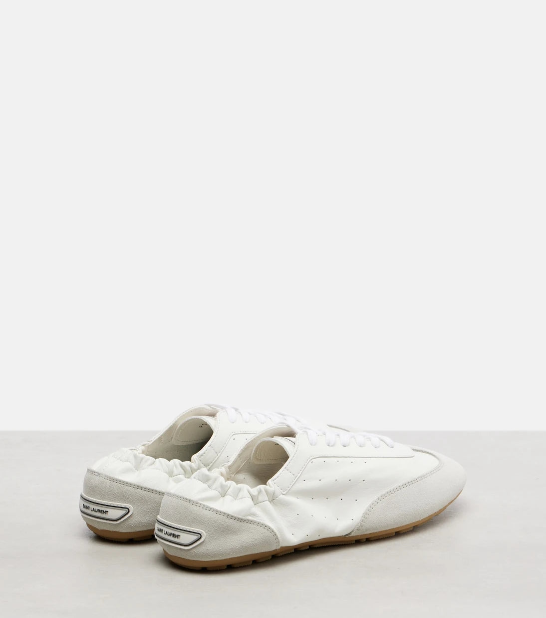 Saint Laurent - Lewis suede-trimmed leather sneakers