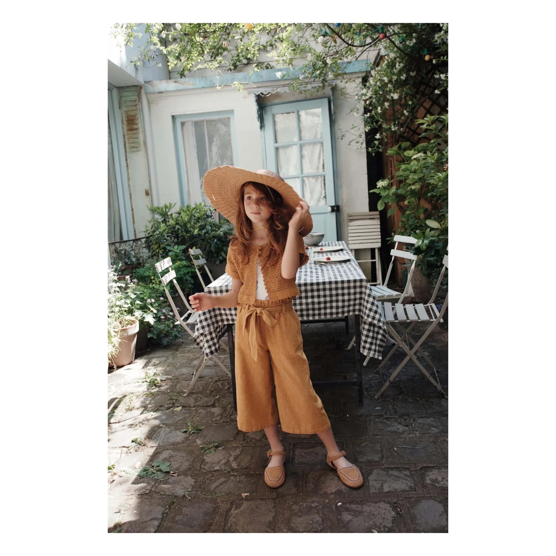 Emile et Ida - Crochet Short Sleeve Vest | Mustard
