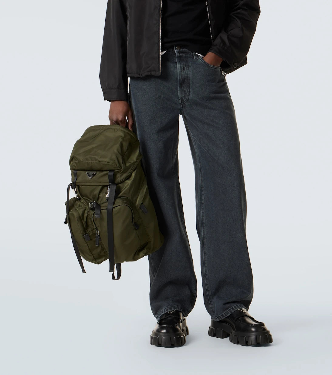 Prada - Re-Nylon leather-trimmed backpack