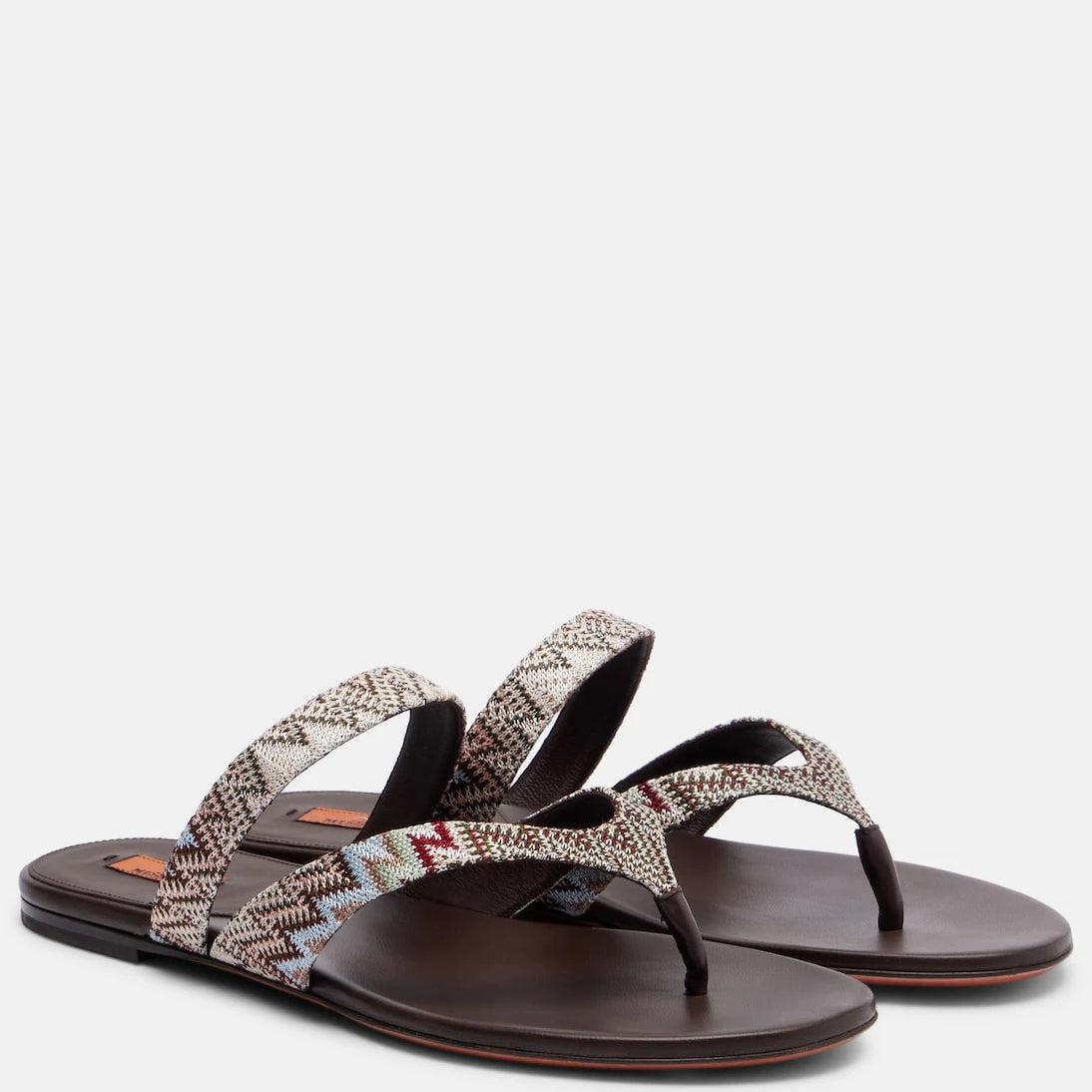 Missoni - صندل لويز زيجزاج بأربطة