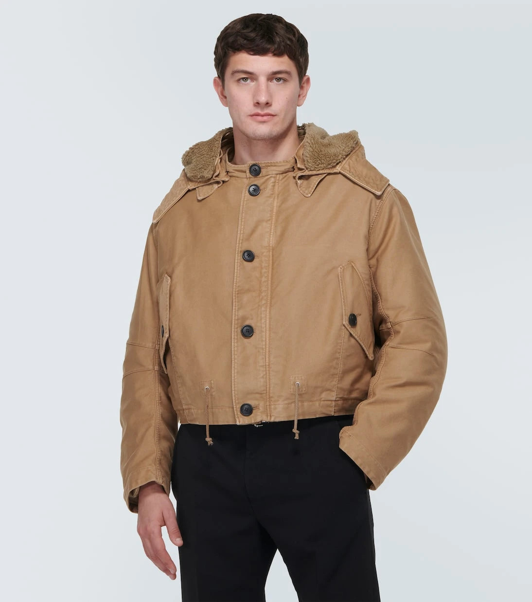 Prada - Faux fur-trimmed bomber jacket