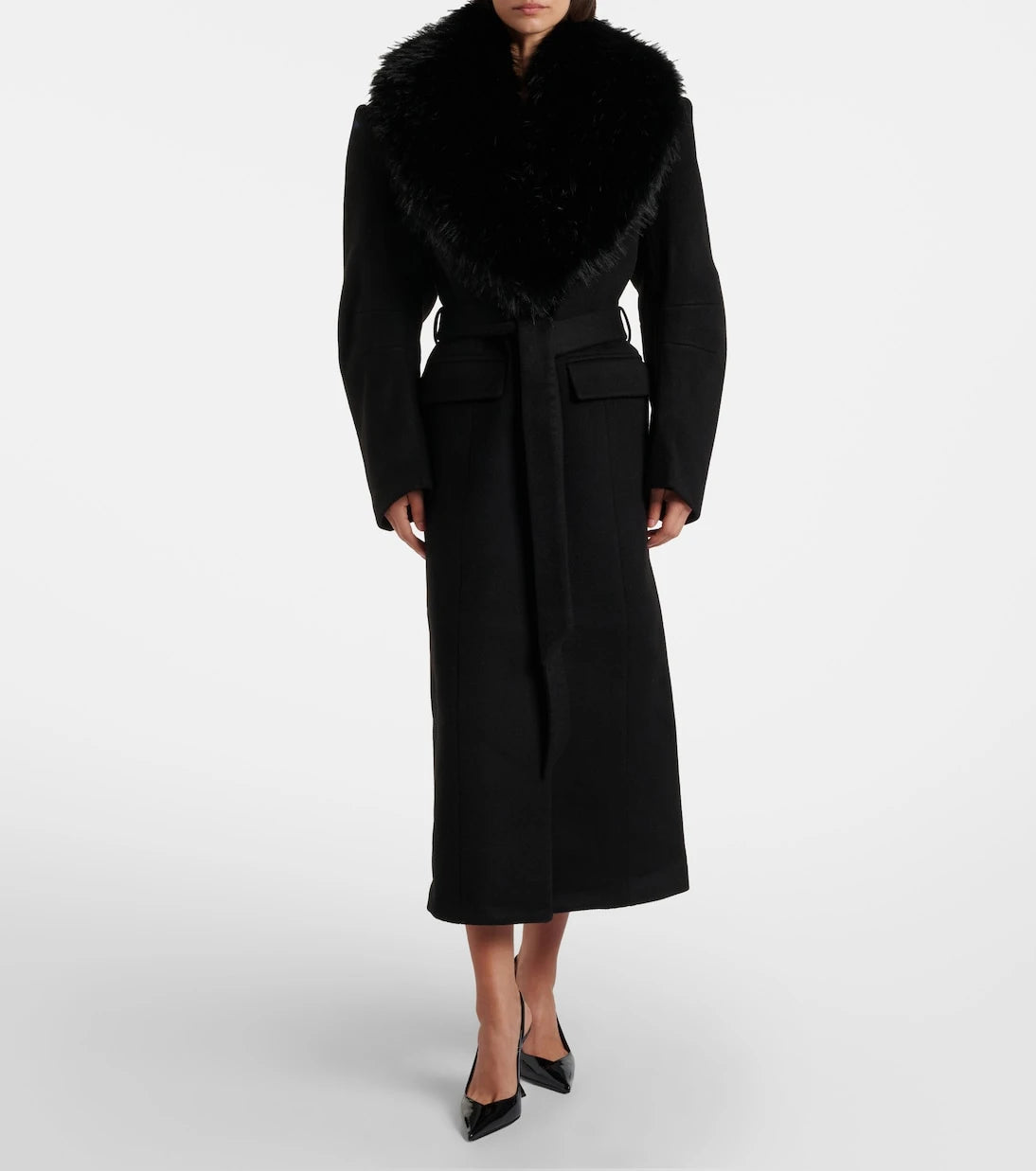 Rotate - Belted wool coat