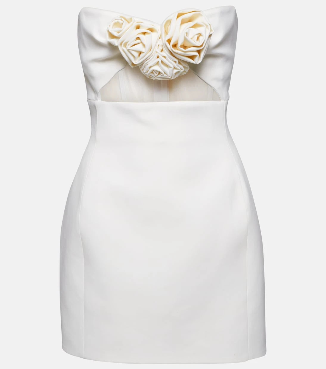 Magda Butrym - Floral-appliqué wool bustier dress