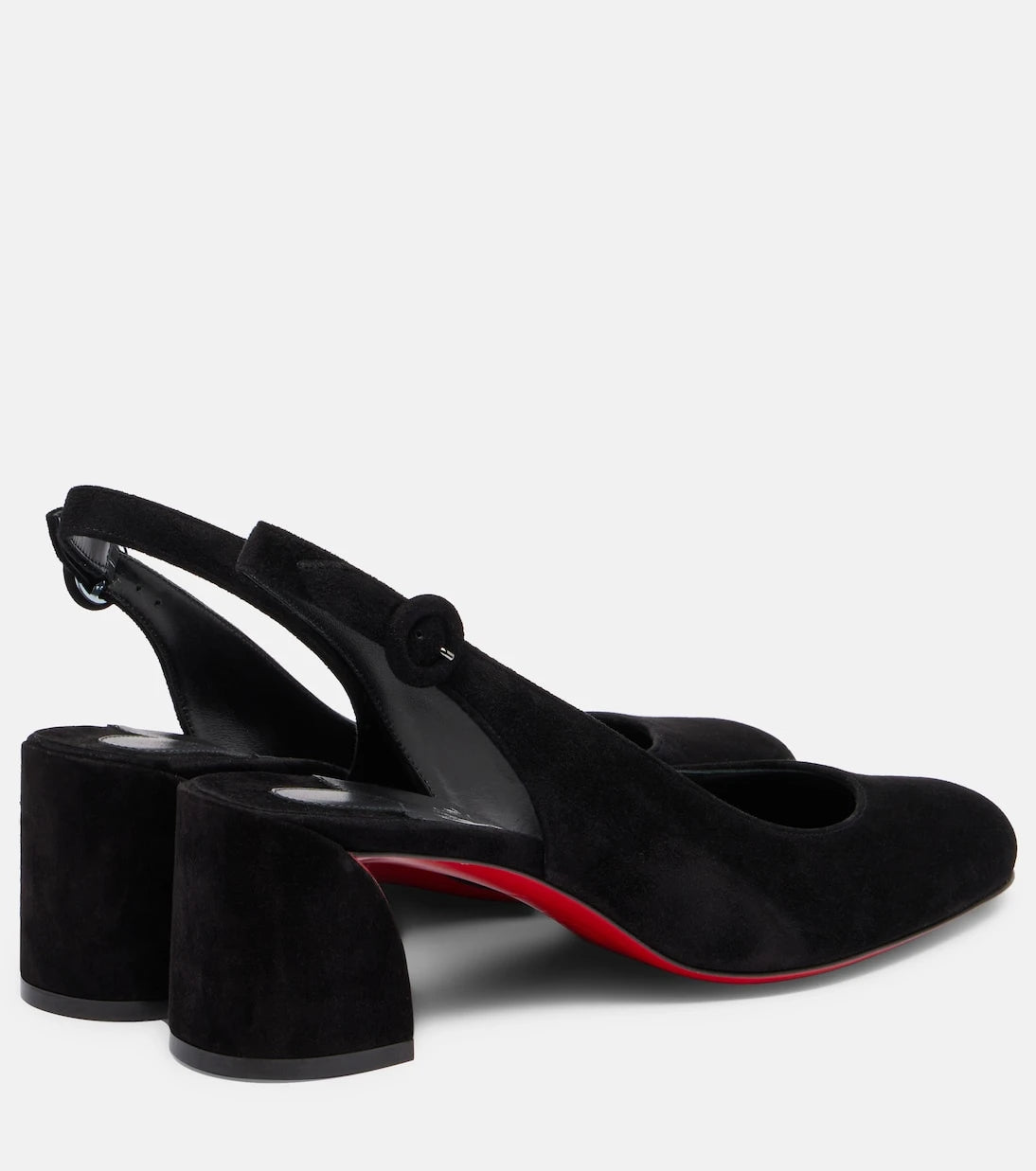 Christian Louboutin - حذاء So Jane 55 بكعب عالٍ من جلد الشامواه ومفتوح من الخلف