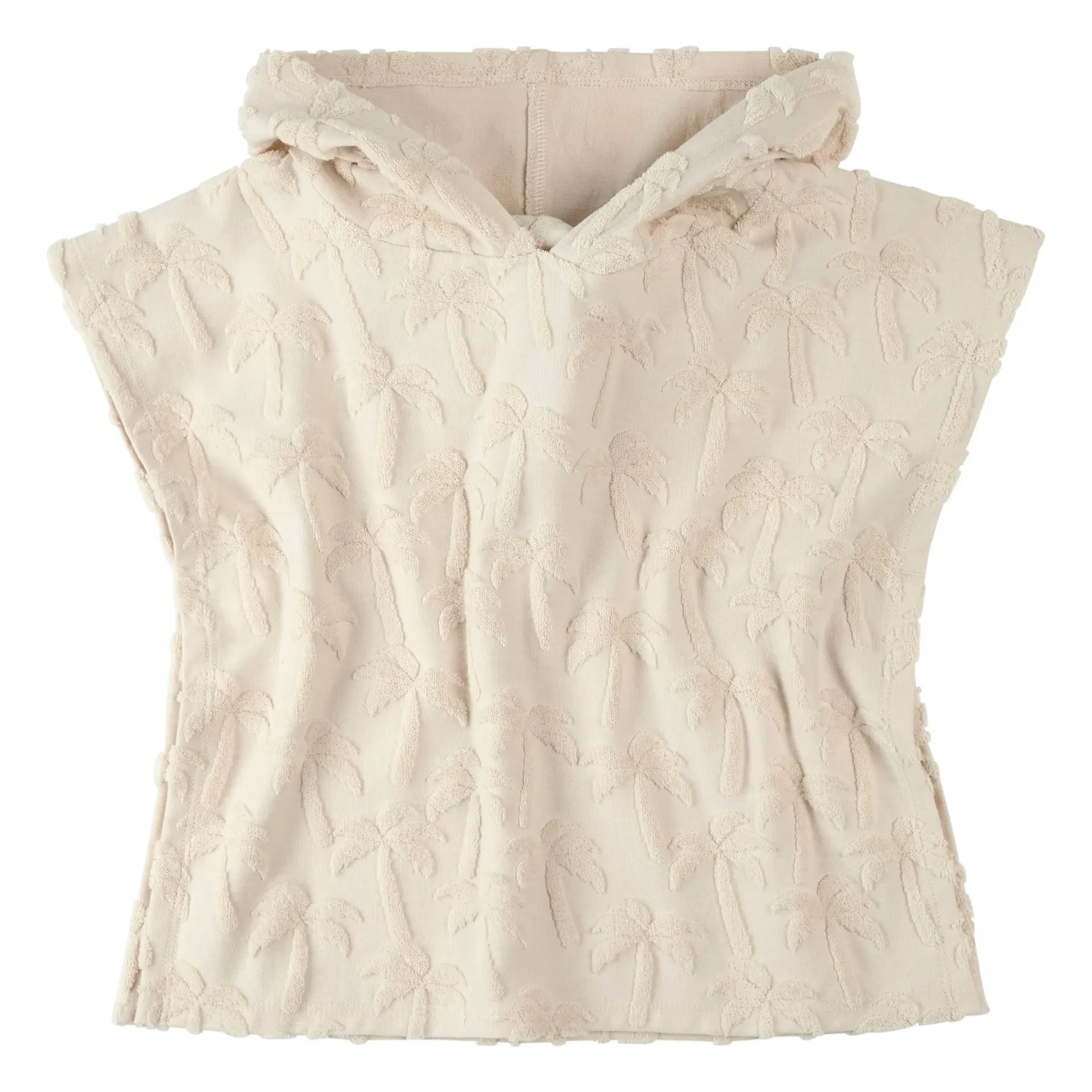 Petit Lem - Organic Cotton Palm Beach Poncho | Beige