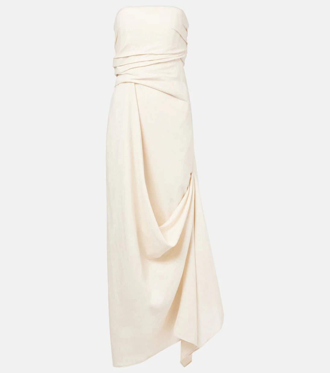 Staud - Caravaggio draped linen maxi dress