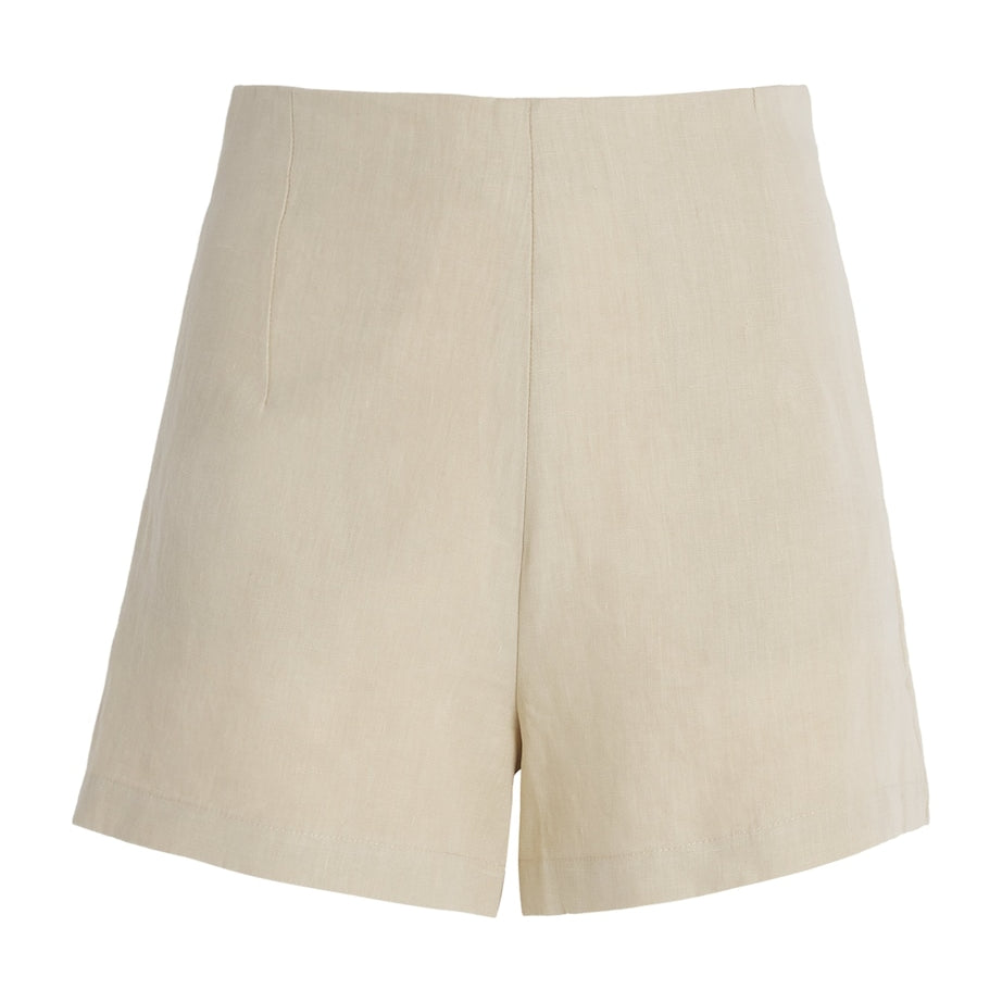 Le Kasha Beige Linen Tailored Ezbet Shorts