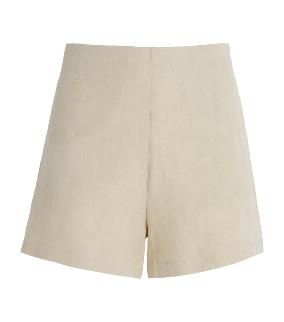 Le Kasha Beige Linen Tailored Ezbet Shorts