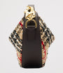 Beige Leather and Bouclé Knight Arc Shoulder Bag