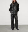 AllSaints Black Leather Ash Lea Trousers