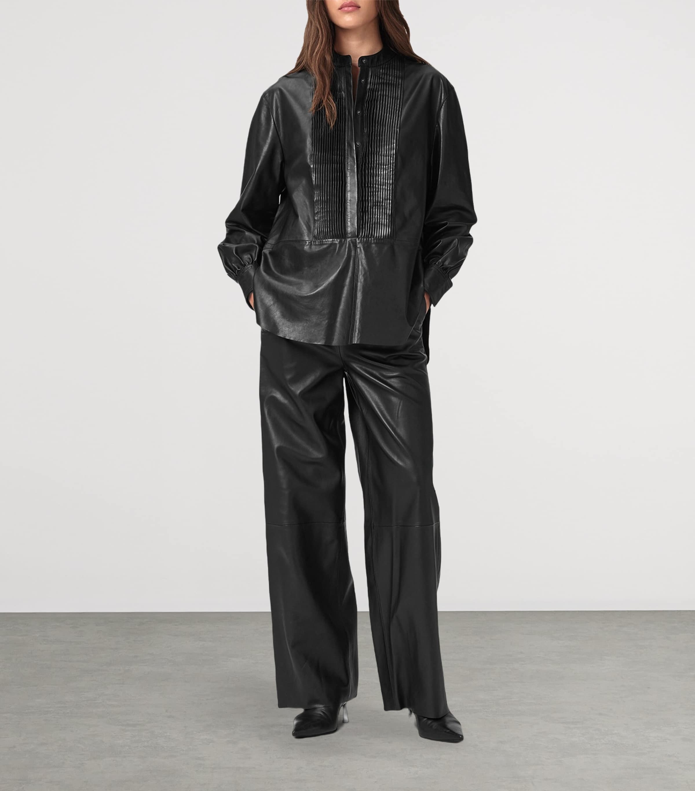 Black Leather Ash Lea Trousers