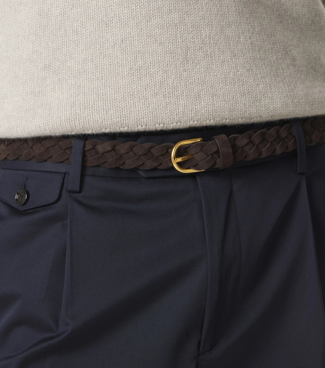 Lardini - Braided suede belt