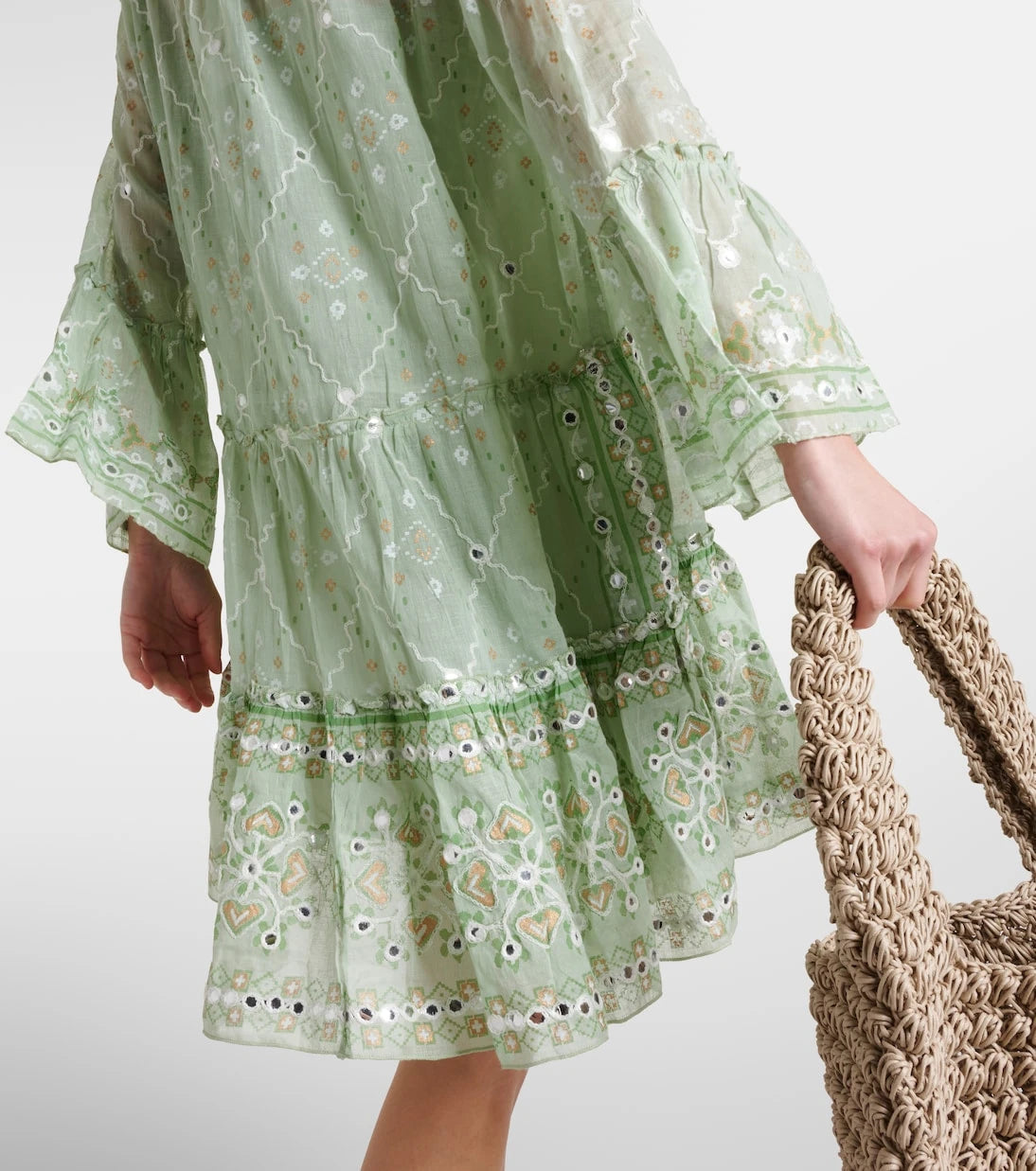Juliet Dunn - Embroidered cotton minidress