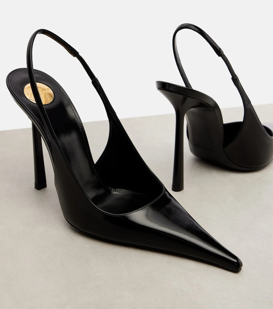 Saint Laurent - Vendome 110 leather slingback pumps