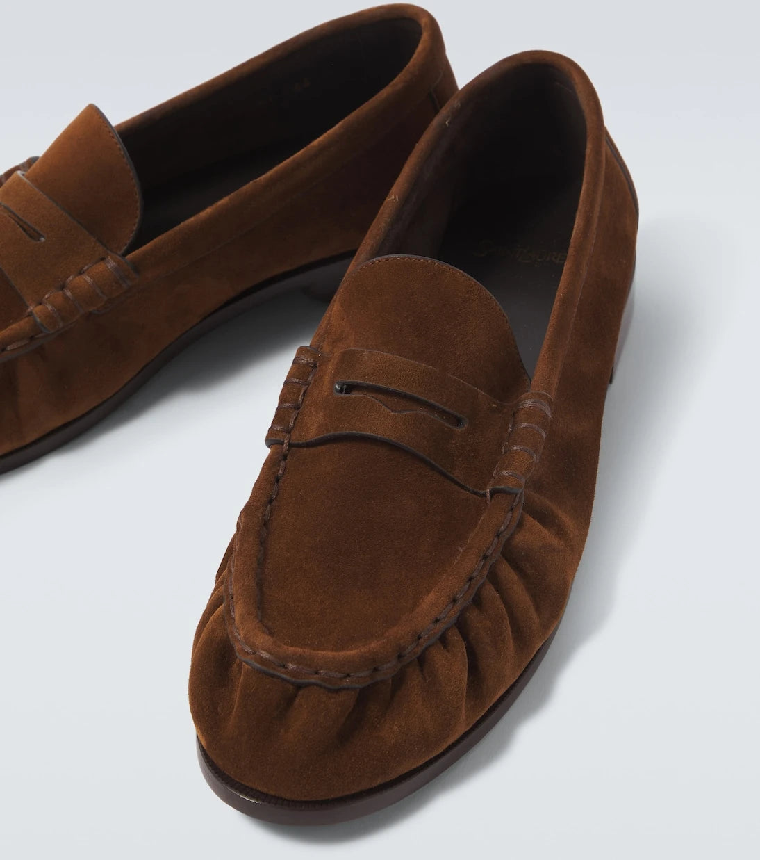 Saint Laurent - Le Loafer Cassandre suede penny loafers