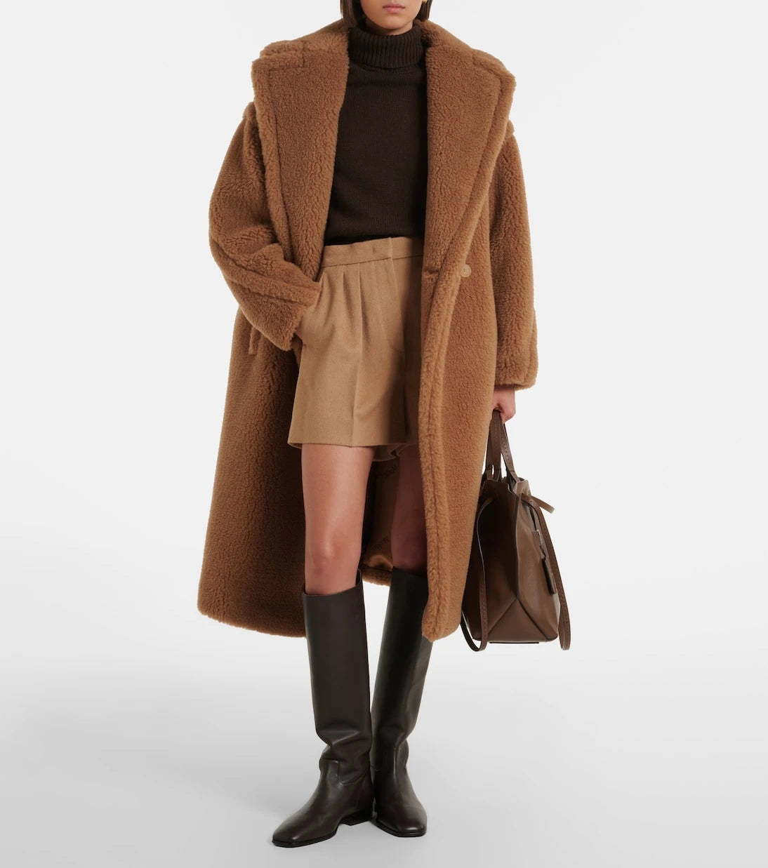 Max Mara - Pleated camel hair shorts