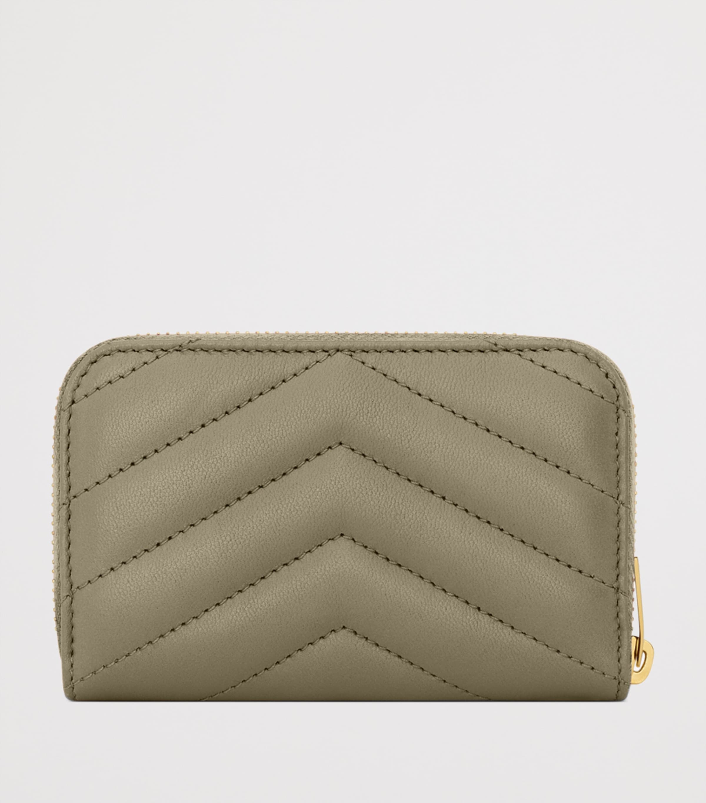 Saint Laurent Green Leather Monogram Matelassé Cassandre Wallet
