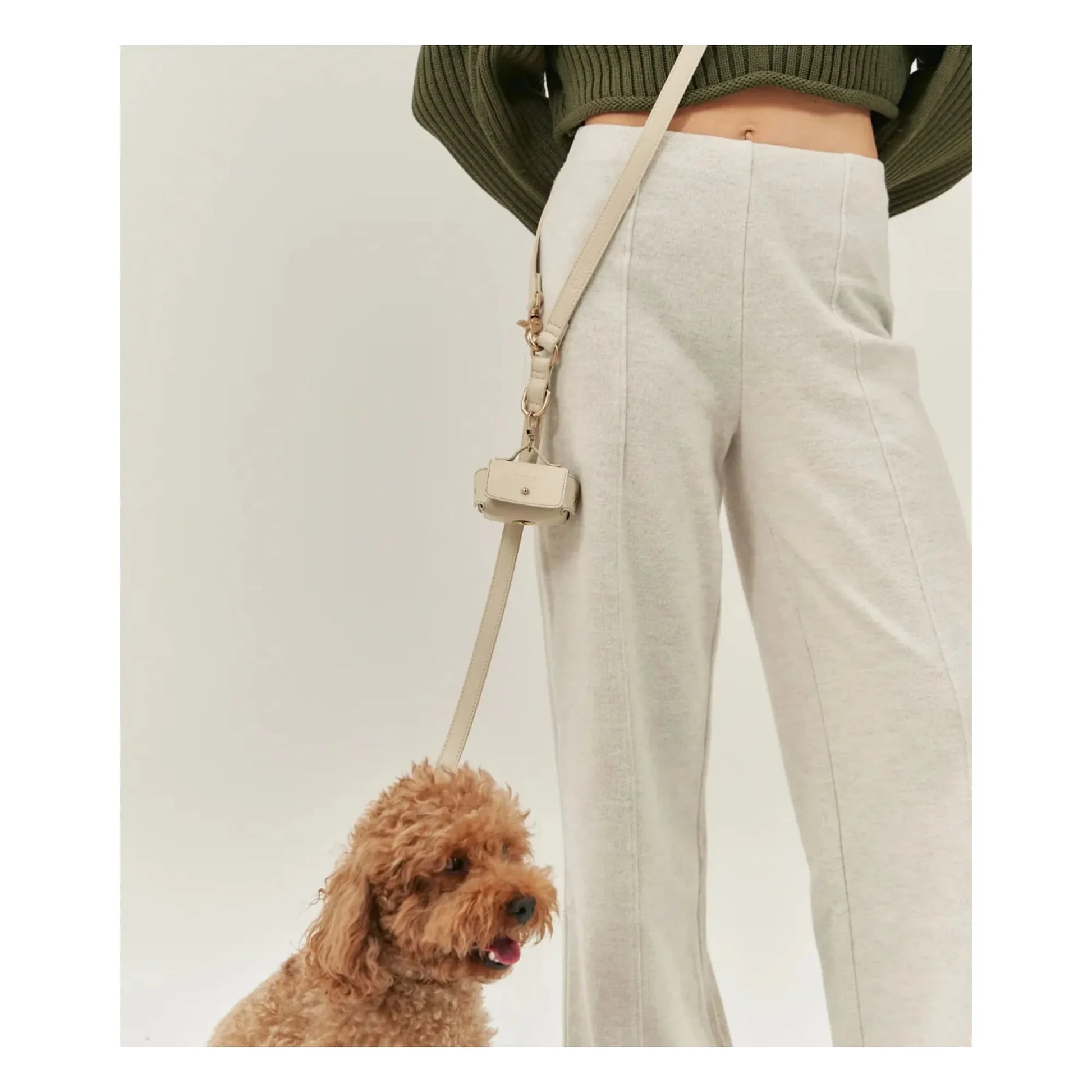 Cafide - 3 position dog leash in vegan leather | Beige