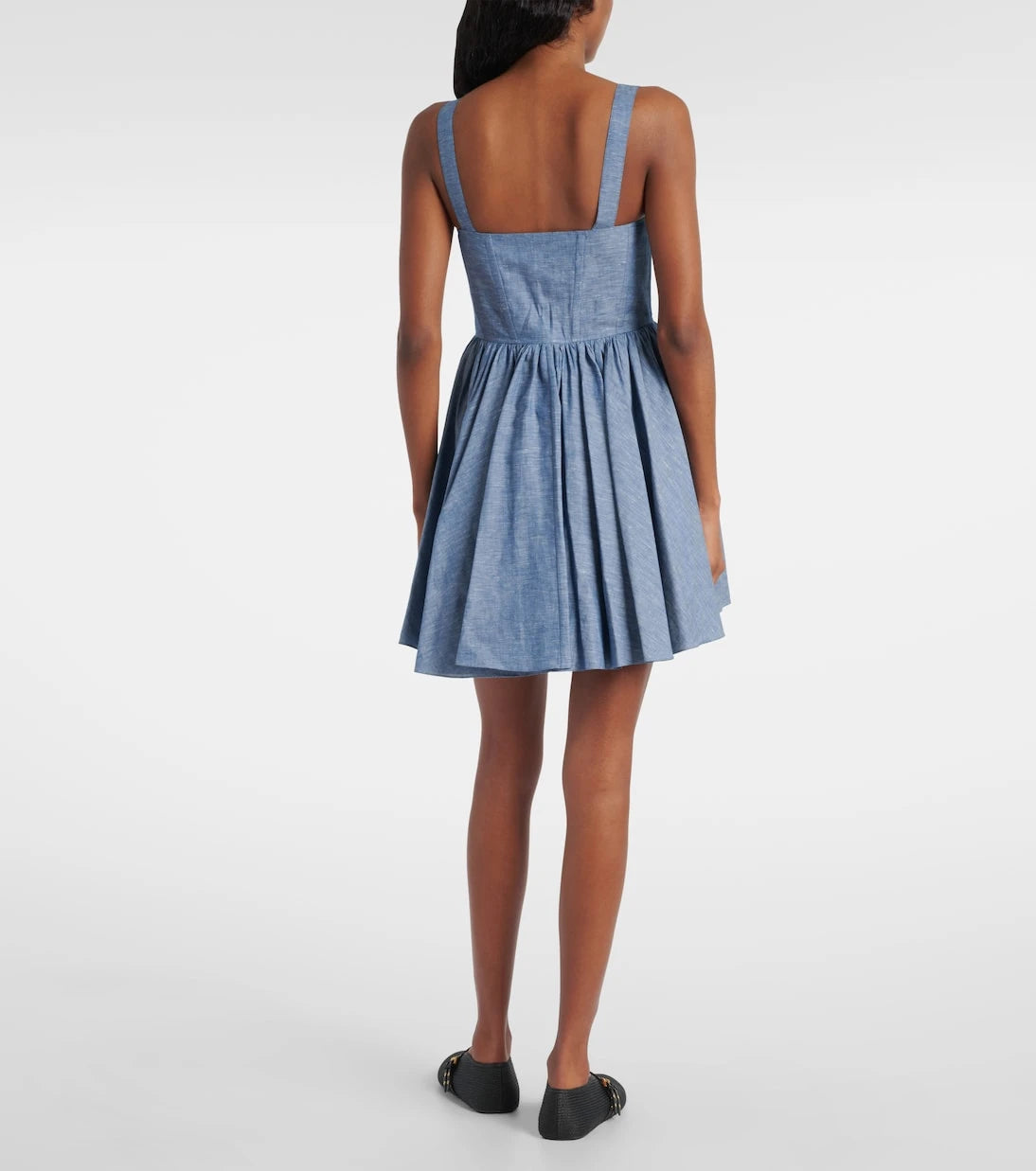 Alaïa - Chambray bustier dress
