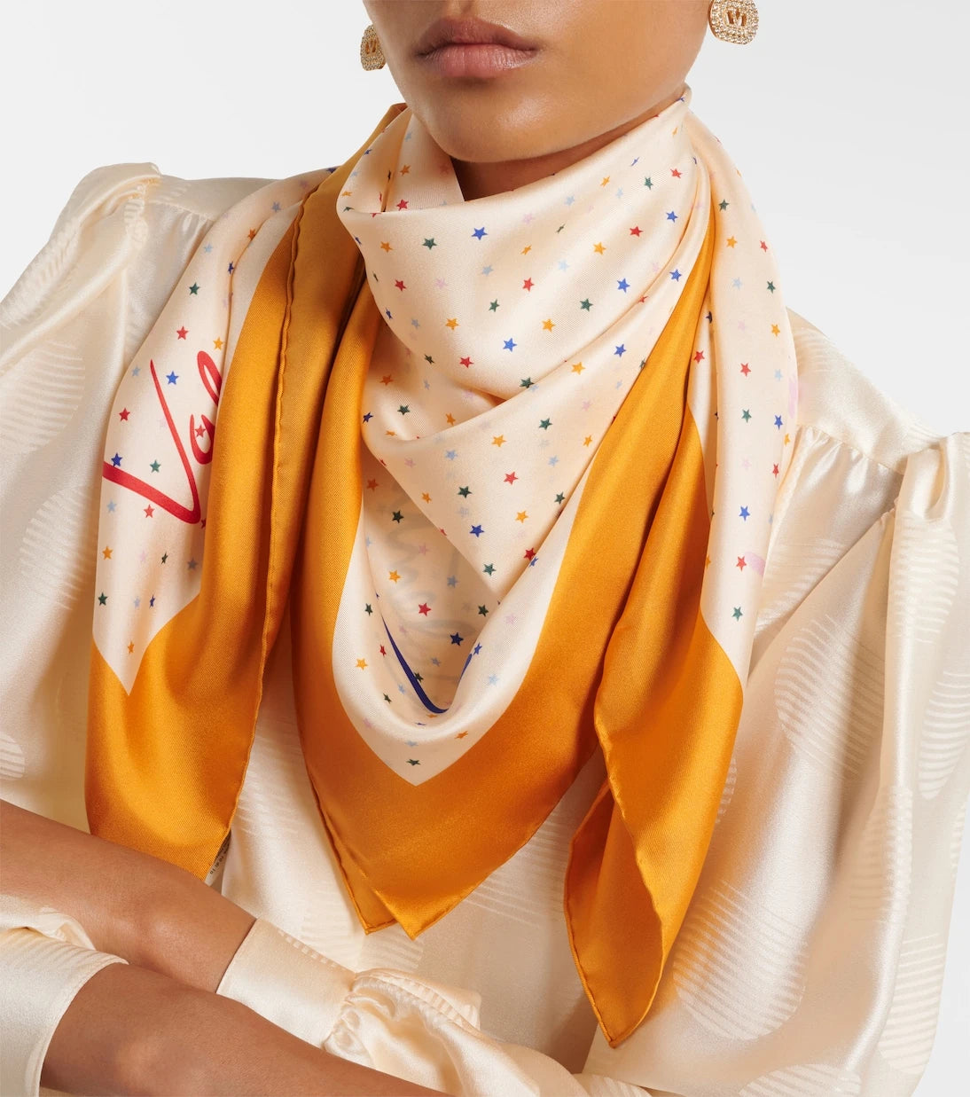 Valentino - Polka-dot silk twill scarf