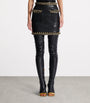 Balmain Black Lambskin Embellished Mini Skirt