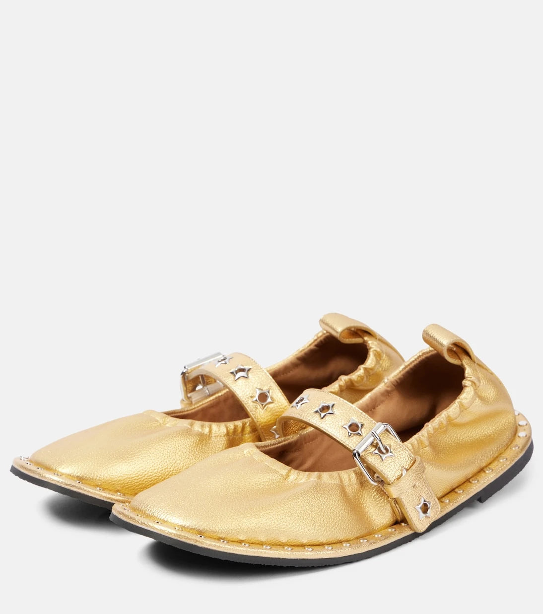 Stella McCartney - Falabella metallic Mary Jane flats